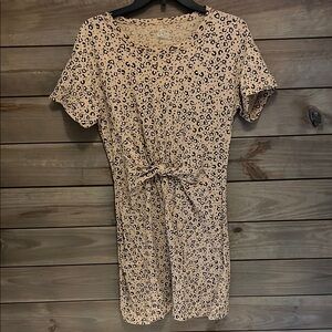 Aerie Leopard Print Faux Tie-Waist Dress - size s